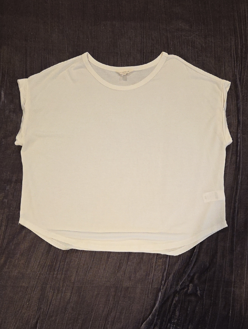 Lucky Brand White Dolman Top | Relaxed Boxy Tee | Casual Minimal | Size L